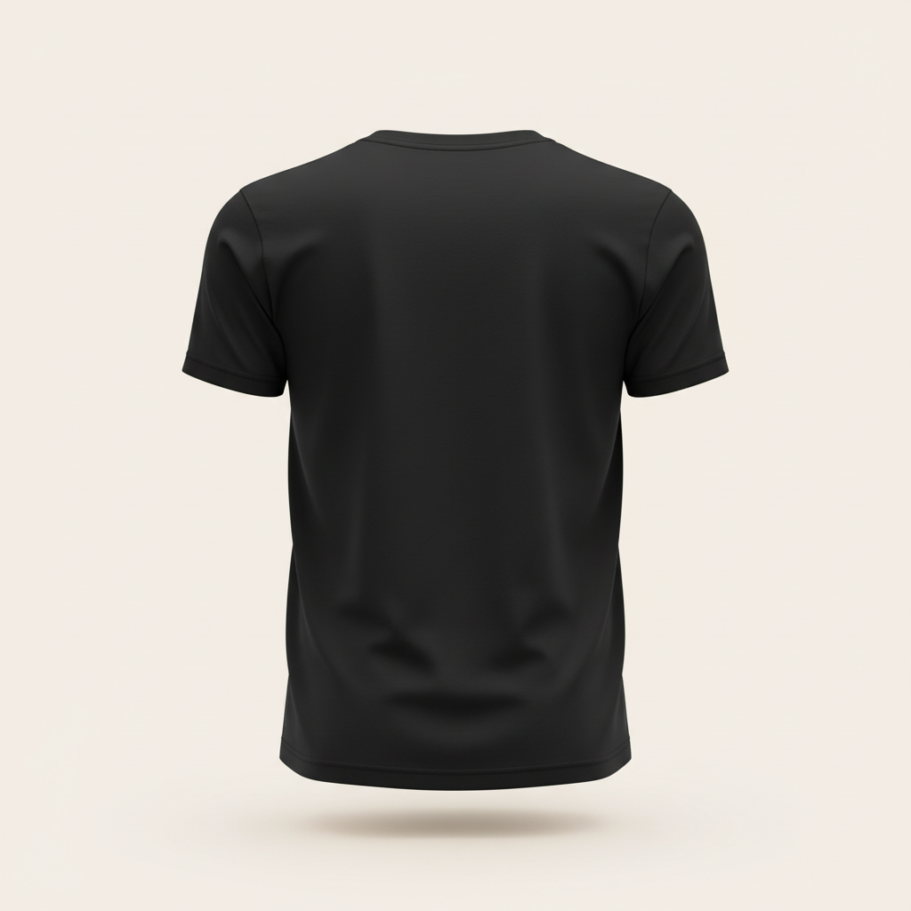 Plain black Gold Collection T-shirt shown from the back