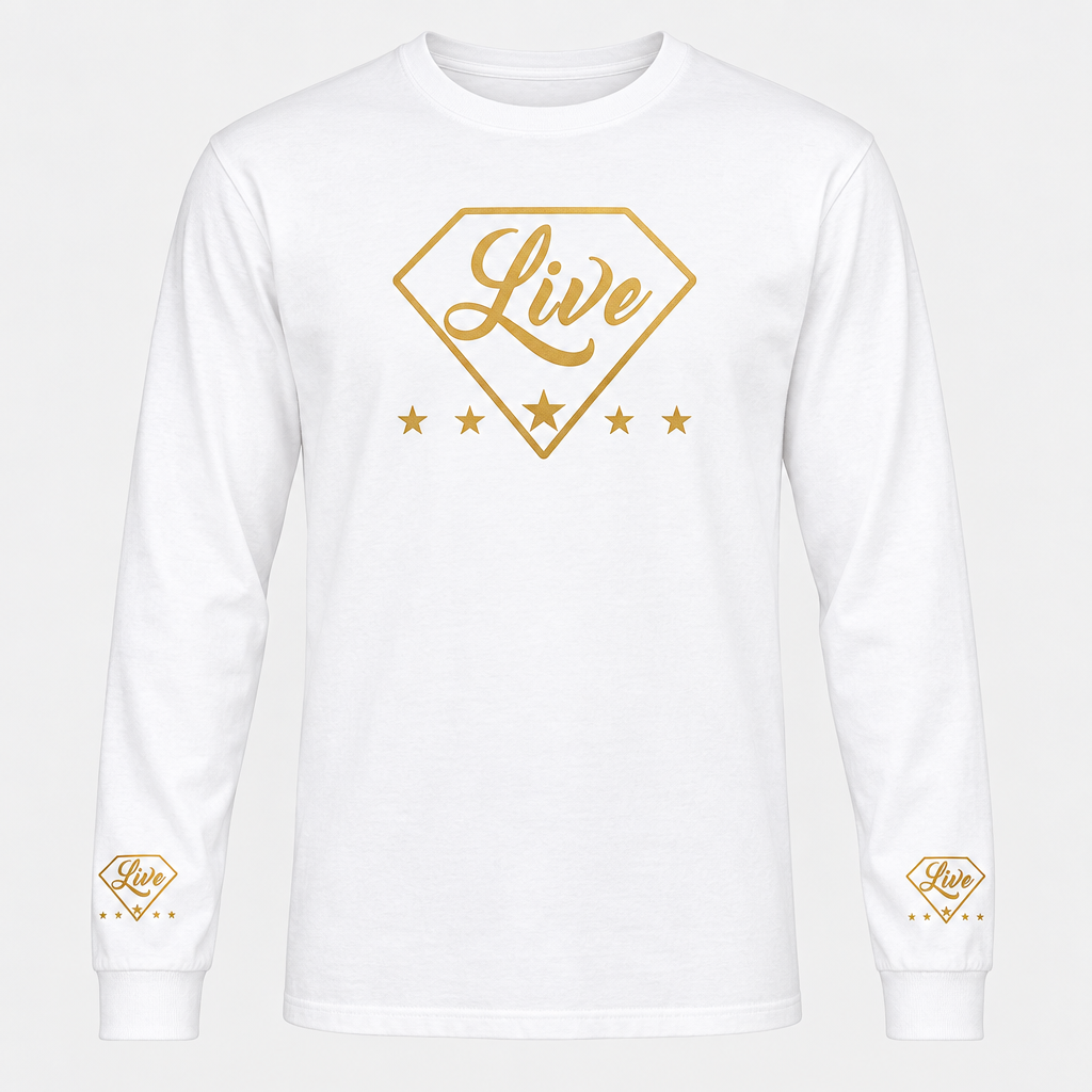 White long-sleeve T-shirt front mockup