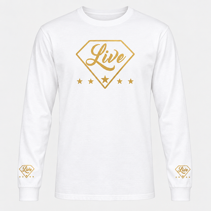 White long-sleeve T-shirt front mockup