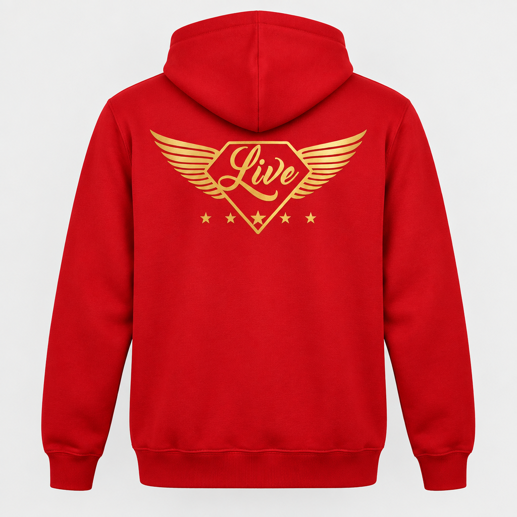 Red Live Gold S hoodie back