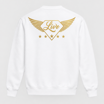 White Live Gold S sweater back