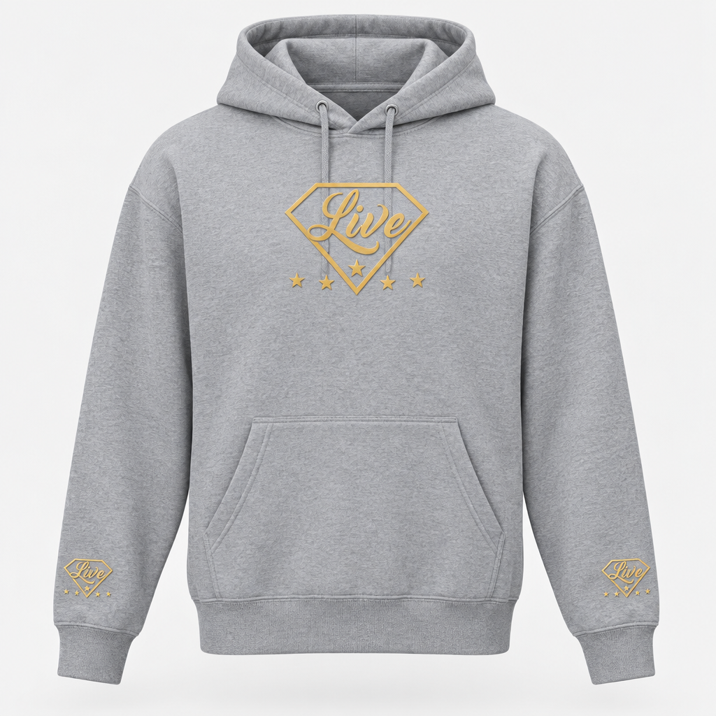 Grey Live Gold S hoodie front