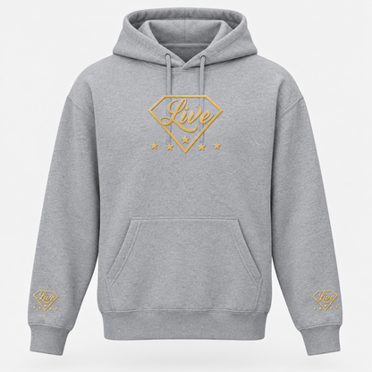 Grey Live Gold S hoodie front