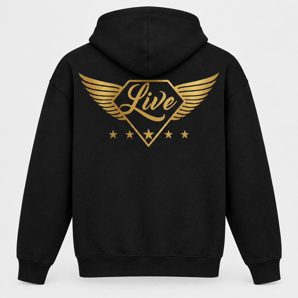 Black Live Gold S hoodie back