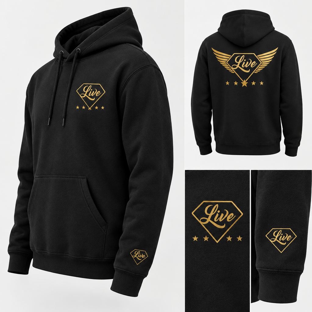Black Live Gold S hoodie side