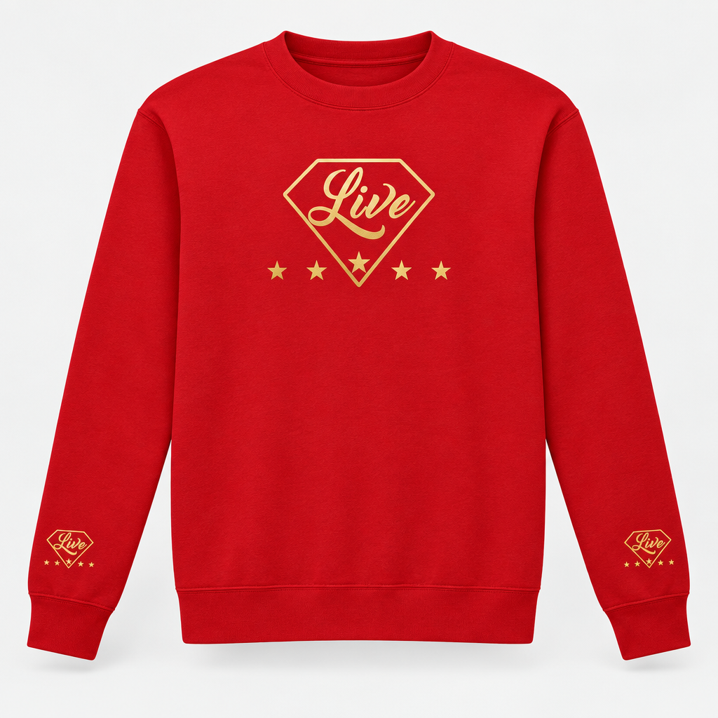 Red Live Gold S sweater front