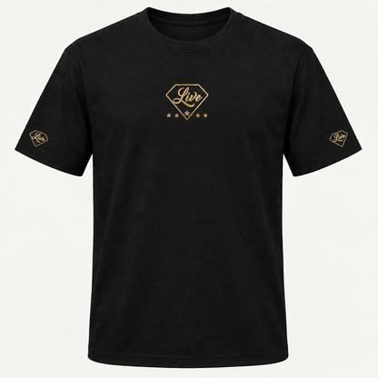 Black Live Gold S Edition T-shirt front mockup