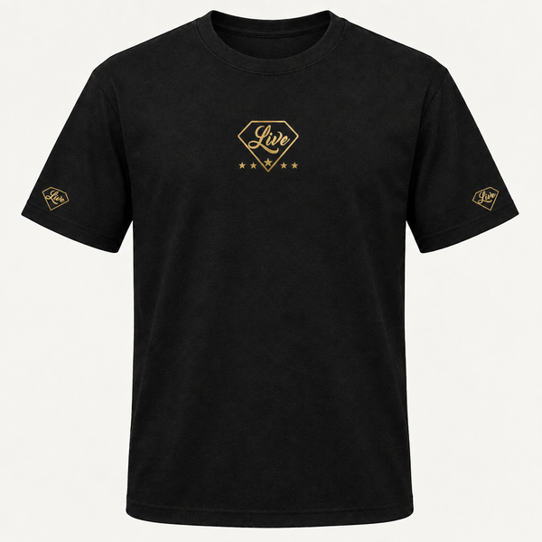 Black Live Gold S Edition T-shirt front mockup