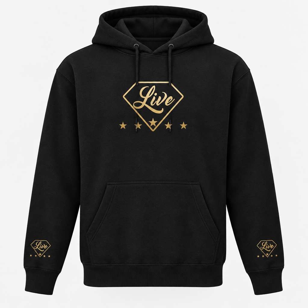 Black Live Gold S hoodie front
