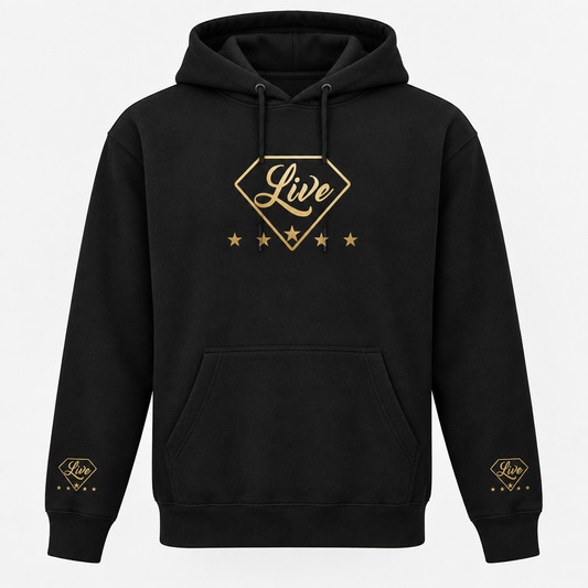 Black Live Gold S hoodie front