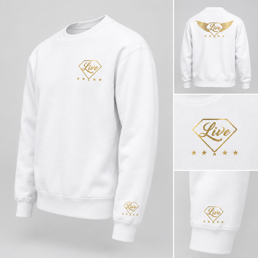 White Live Gold S sweater side