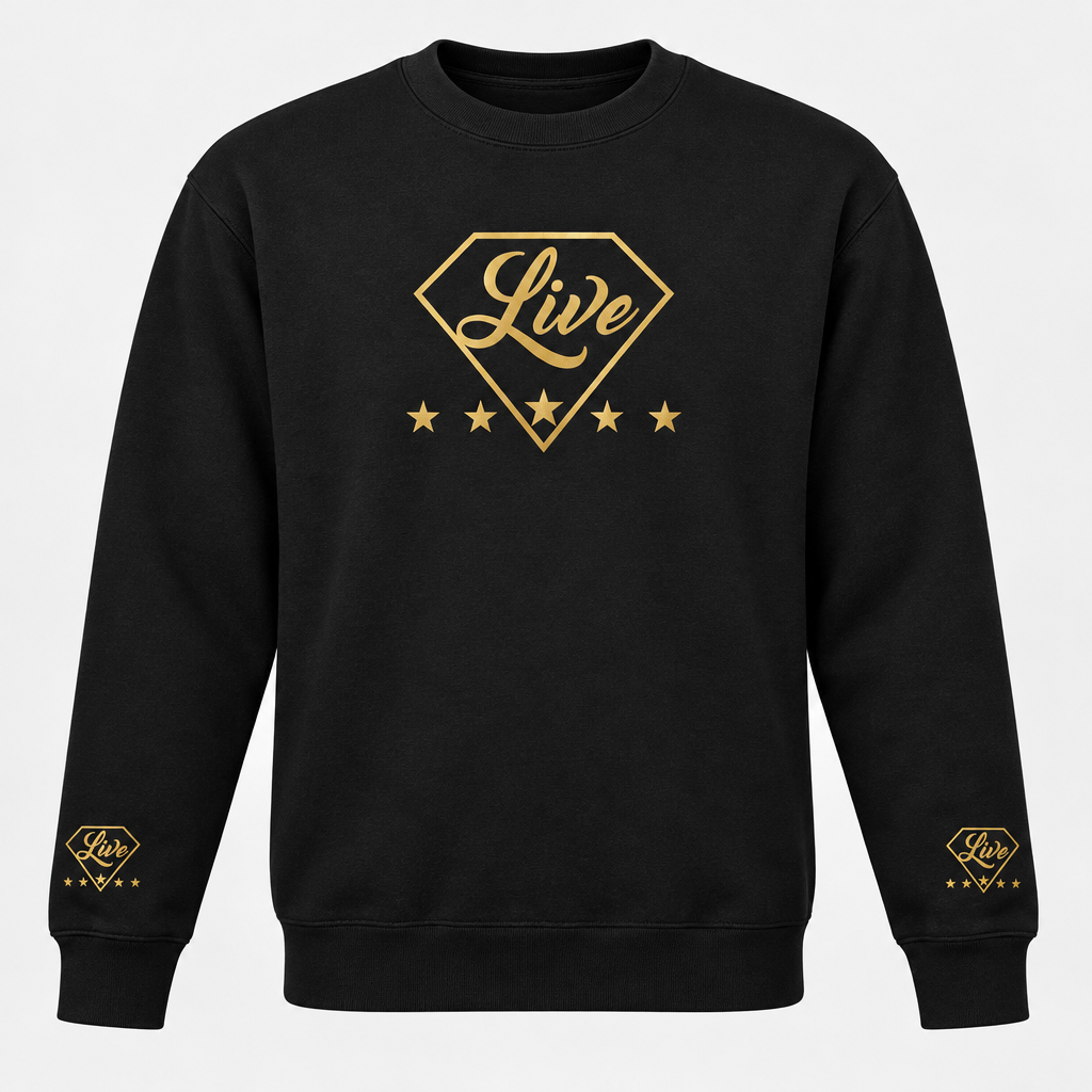 Black Live Gold S sweater front