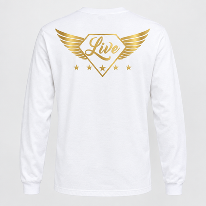 White long-sleeve T-shirt back mockup